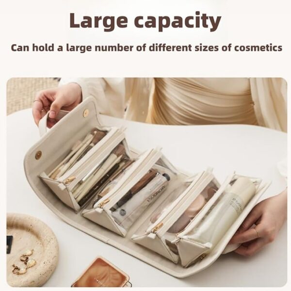 Portable 4-in-1 Foldable Cosmetic Bag - Large Capacity, Waterproof Travel - Image 4
