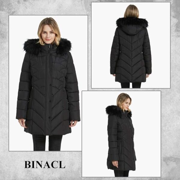 BINACL Women's Winter Warm Thicken Long Outwear - Image 4