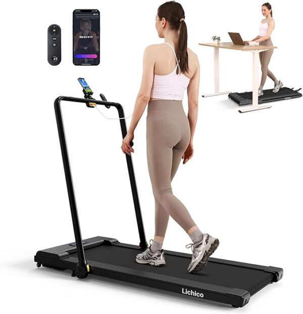 Walking Pad Treadmill Under Desk, 2 in 1 Portable Folding Treadmill