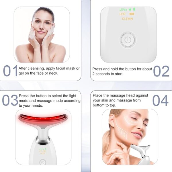 Face and Neck Massager Tools, Portable Facial Beauty Device,Facial Massager - Image 4