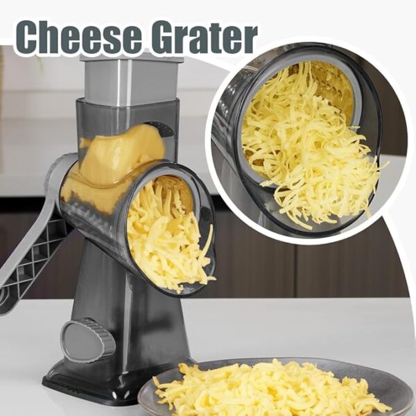 KEOUKE Rotary Cheese Grater with Handle Vegetable Cheese Shredder Slicer - Image 5