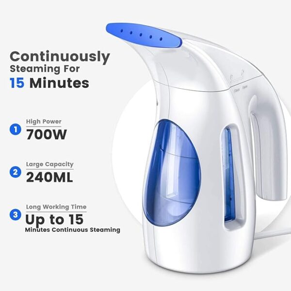 HiLIFE Steamer for Clothes, Portable Handheld Design, 240ml Big Capacity - Image 2