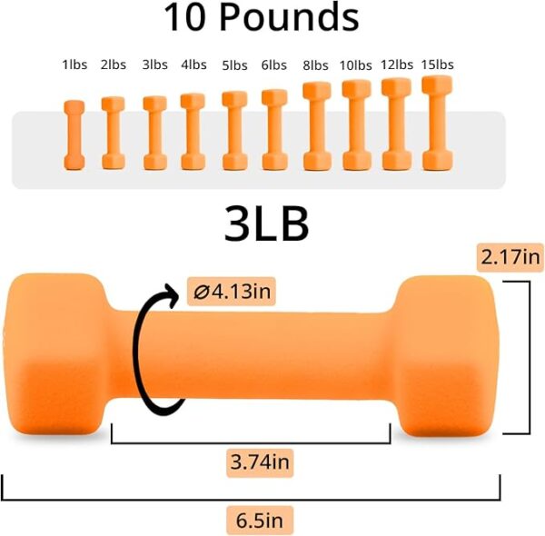 Portzon Weights Dumbbells 10 Colors Options Compatible - Image 2