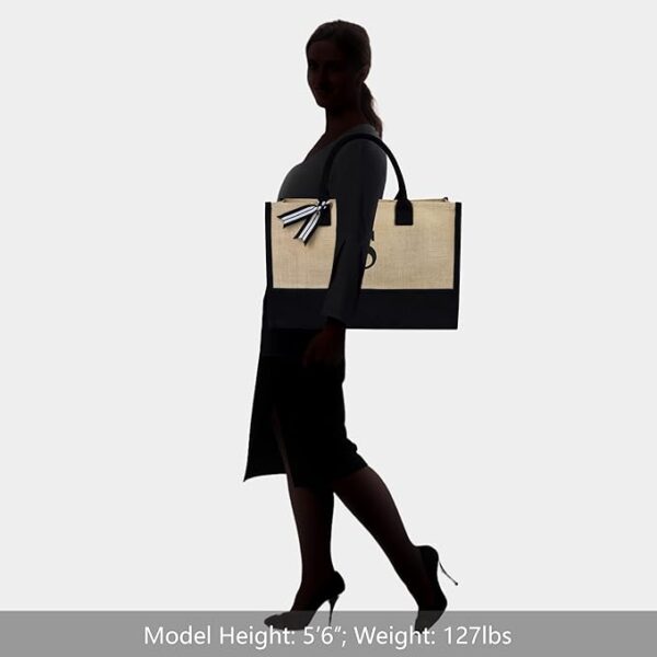 TOPDesign Personalized Initial Canvas Beach Bag - Image 4