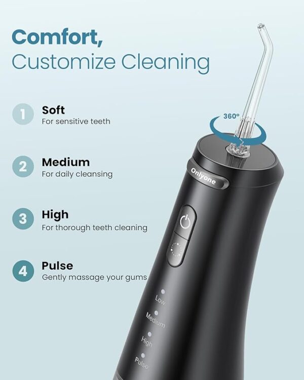 Onlyone Water Dental Flosser Pick for Teeth, 300ML Portable Oral Irrigator - Image 2