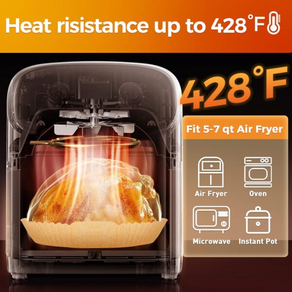 Air Fryer Paper Liners: 100Pcs Parchment Paper - Image 6