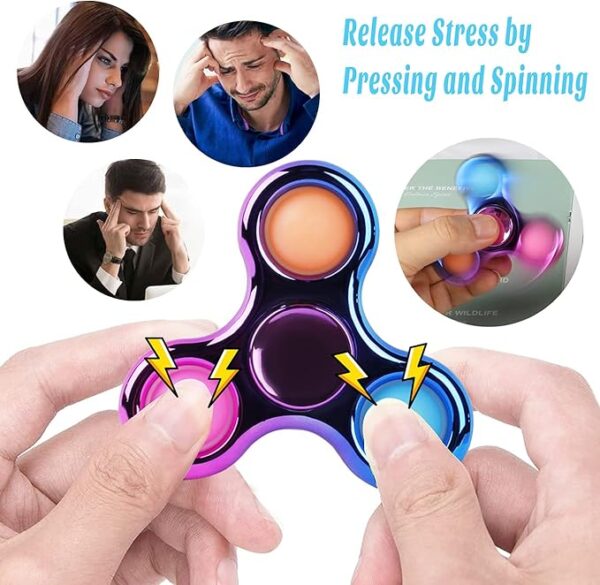 3 Pack Pop Fidget Spinner, Ideal Stress Relief Toys - Image 3