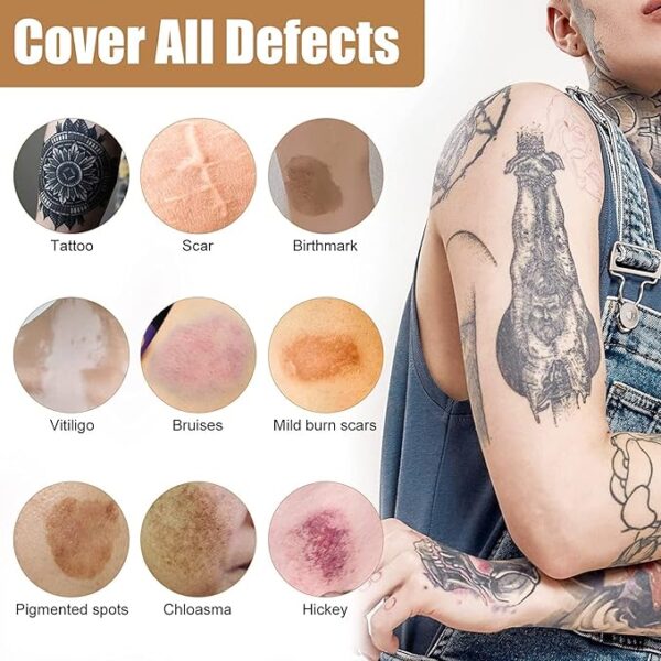 Tattoo Cover Up Makeup Waterproof, Body and Leg Scar - Image 3
