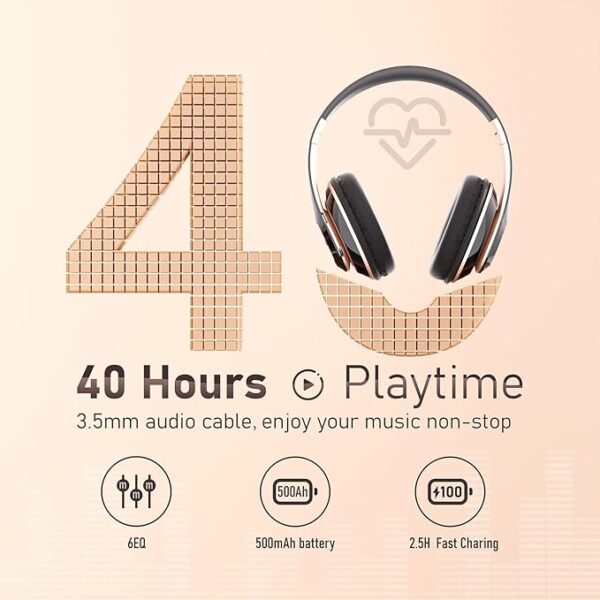 Bluetooth Headphones Over Ear, 6S Wireless Headphones Wired with 6 EQ Modes - Image 5