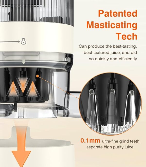 COZII Cold Press Juicer,Slow Masticating Juicer Extractor Soft/hard Mode - Image 6