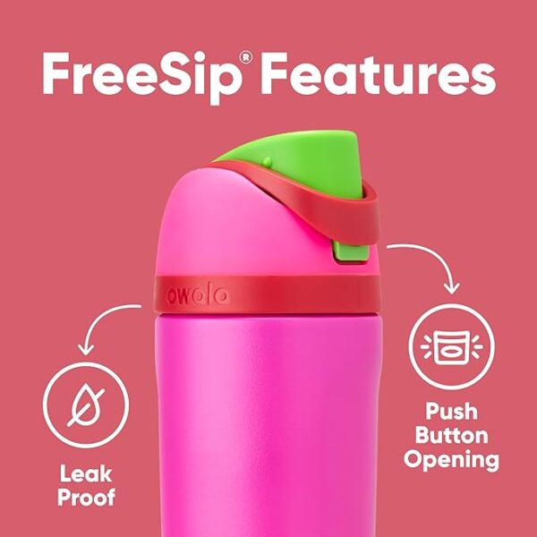 Owala Kids FreeSip Insulated Stainless Steel Water Bottle with Straw for Sports - Image 3