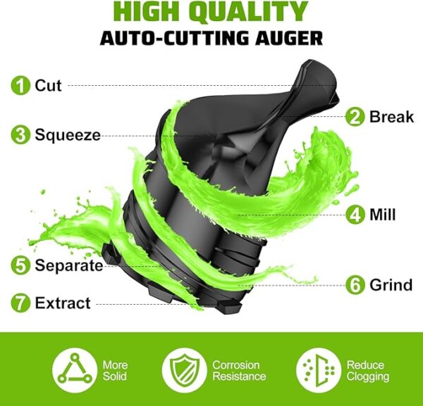 Cold Press Juicer, 5.4" Wide Feed Chute Juice Extractor Machine with 400W - Image 6