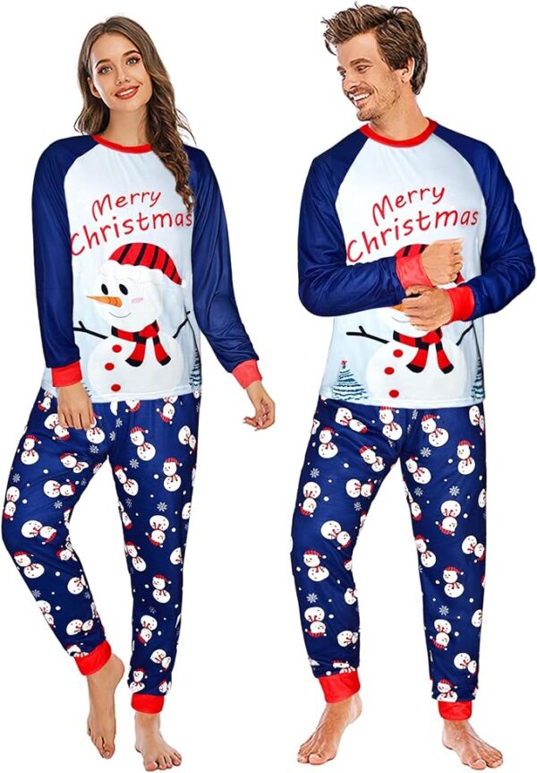 SkiBeaut Christmas Pajamas Set for Couples Xmas Pjs Long Sleeve Holiday Sleepwear