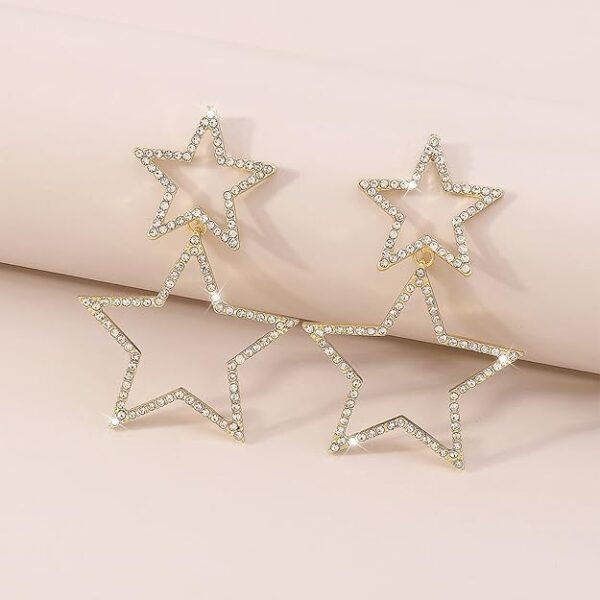Star Earrings Dangle Silver Star Earrings for Women 14K Gold Star - Image 4