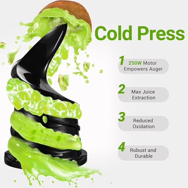 AMZCHEF Cold Press Juicer, 5.3" Self-Feeding Juicer Machines for Whole vegetable & fruit - Image 3