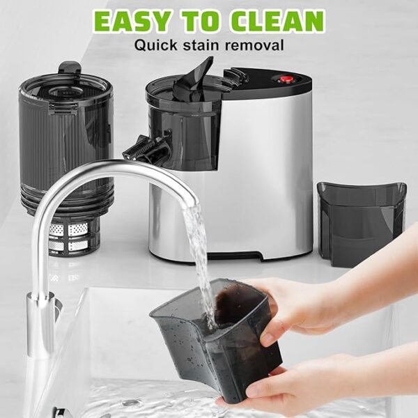 Cold Press Juicer, 5.4" Wide Feed Chute Juice Extractor Machine with 400W - Image 2