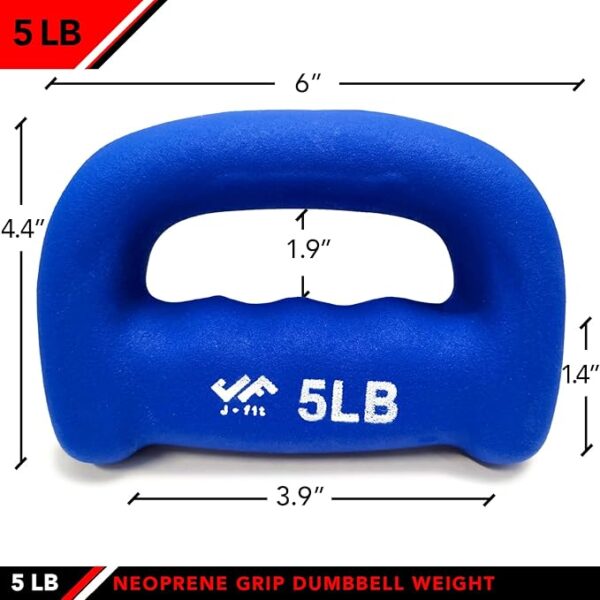 JFIT Neoprene D Grip Dumbbells - Image 3