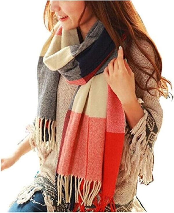 YSense Women's Long Plaid Blanket Scarf Chunky Oversized