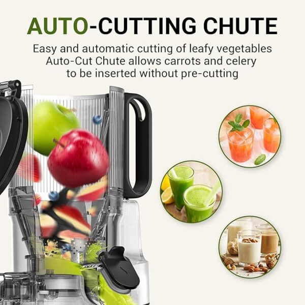AMZCHEF Cold Press Juicer, 5.3" Self-Feeding Juicer Machines for Whole vegetable & fruit - Image 4