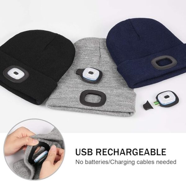 YunTuo LED Beanie with The Light, Unisex USB - Image 4