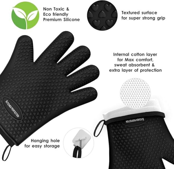 KITCHEN PERFECTION Silicone Smoker Oven Gloves - Image 2