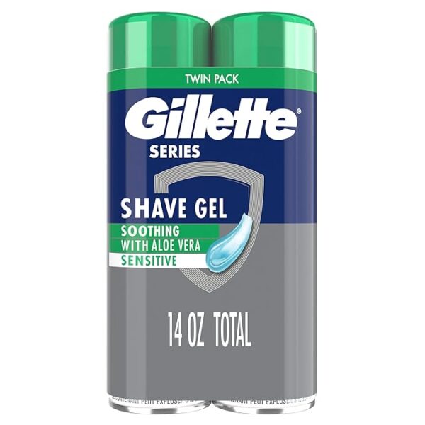 Gillette Series 3X Action Shave Gel, Sensitive Twin Pack