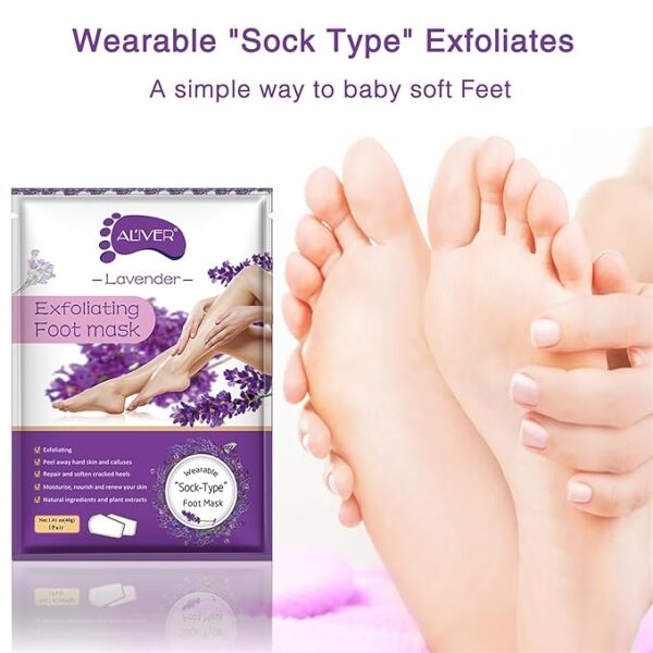 ALIVER Foot Peel Mask 3 Pack, Exfoliator Peel Off Calluses - Image 2