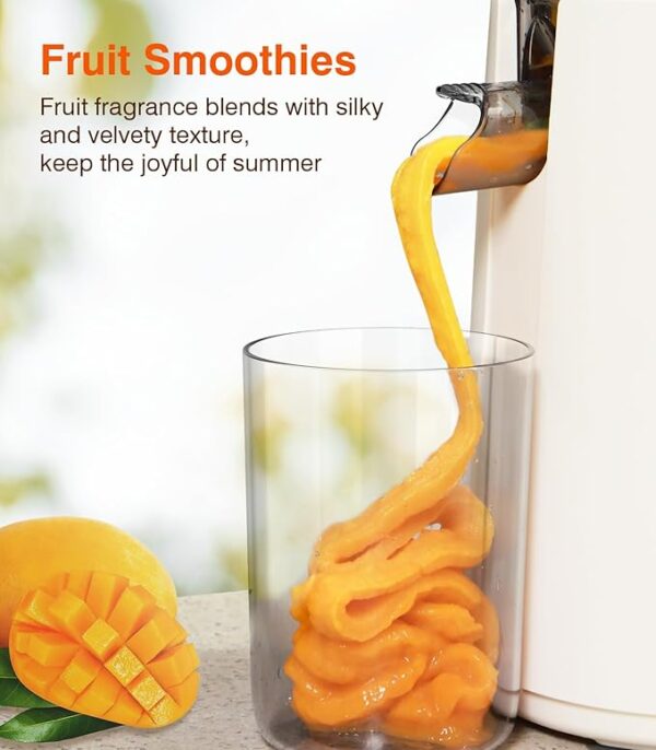 Cold Press Juicer, Updated Masticating Juicer Machines with 5" Feeding Chute Fit Whole Fruits &Vegetables - Image 5