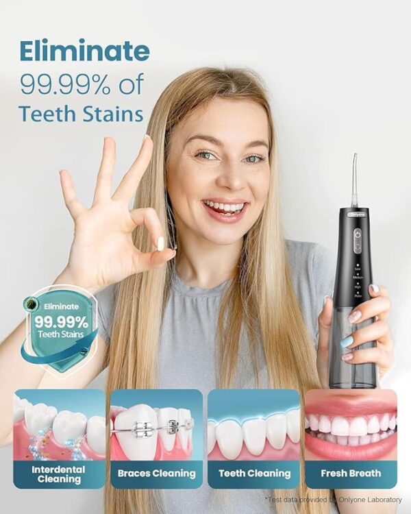 Onlyone Water Dental Flosser Pick for Teeth, 300ML Portable Oral Irrigator - Image 4