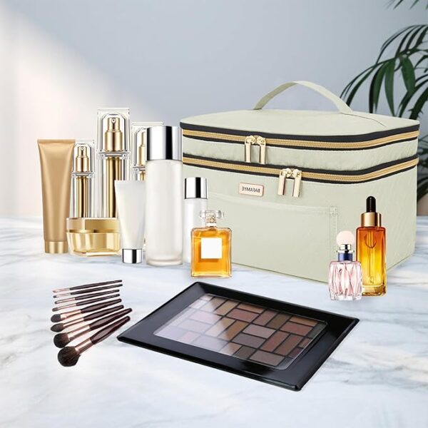 8.8L Double Layer Travel Makeup Bag Women, Large Cosmetic Case - Image 3
