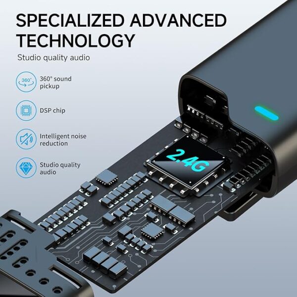 2 in 1 Professional Wireless Lavalier Microphone for Android, iPhone iPad - Image 3