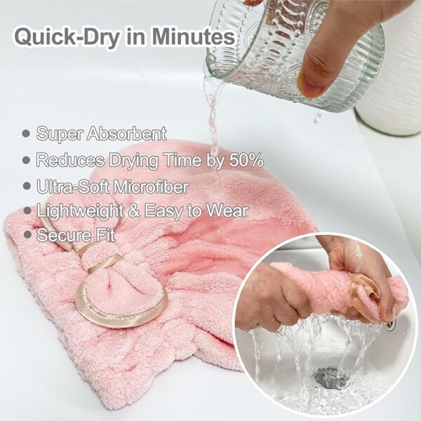 Jseng 3Packs Microfiber Hair Towel for Women - Image 2