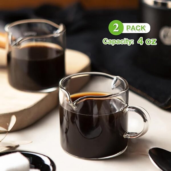 Espresso Cups Set of 2, 4 OZ Double Spouts Cups, Espresso Shot Glasses - Image 6