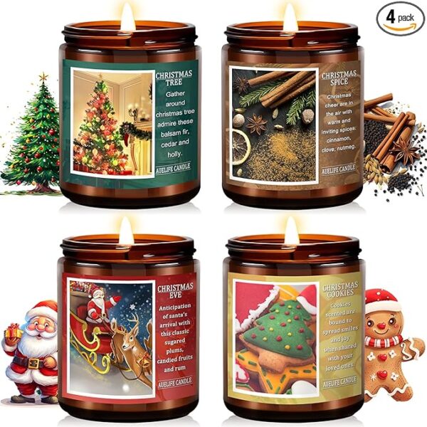 Christmas Candle Set | 4Pack Christmas Scented Candle
