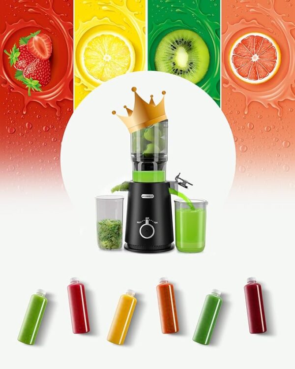Juicer Machines, ECOSELF Cold Press Juicer with 4.35" Large Feed Chute Fit Whole Fruits and Vegetables - Image 6