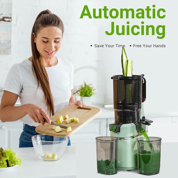 AMZCHEF Cold Press Juicer, 5.3" Self-Feeding Juicer Machines for Whole vegetable & fruit - Image 2
