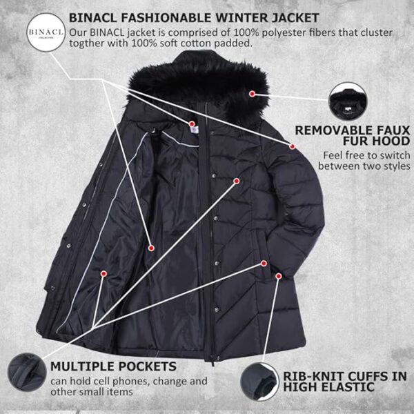 BINACL Women's Winter Warm Thicken Long Outwear - Image 2