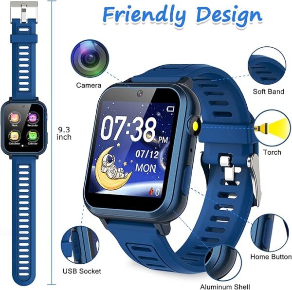 Kids Smart Game Watch with 24 Games HD Touch Screen Video Camera - Image 2
