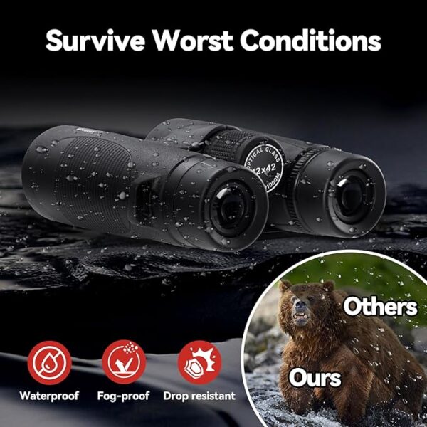 Binoculars for Adults High Powered: 12x42 HD Zoom Binocular for Bird Watching Hunting - Image 3
