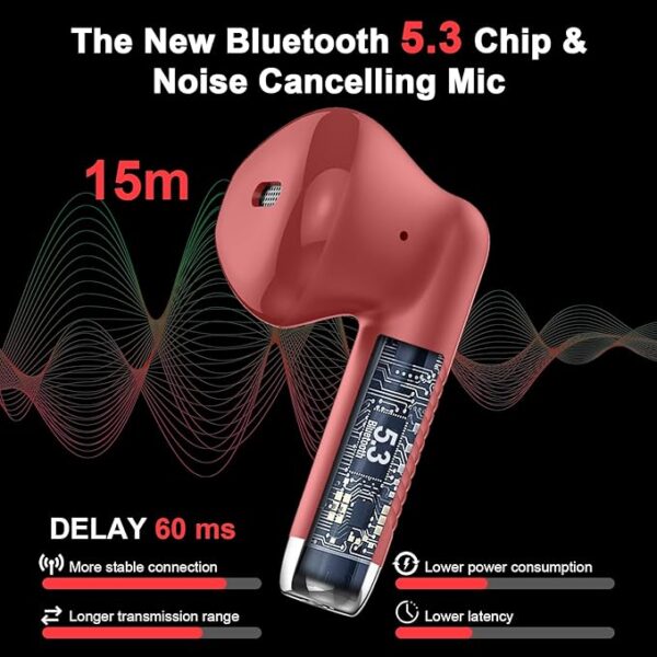 Wreless Earbuds, Bluetooth 5.3 Headphones in Ear with Noise Cancelling Mii - Image 5