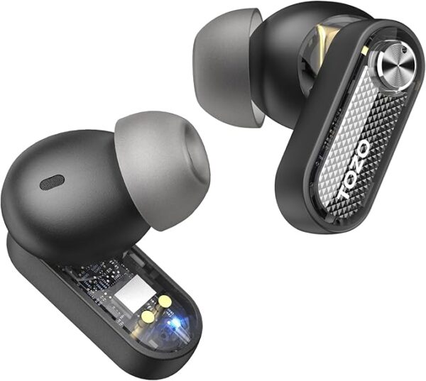 TOZO Hybrid Active Noise Cancelling Wireless Earbuds, 10mm Drivers Deep Bass Stereo Sound