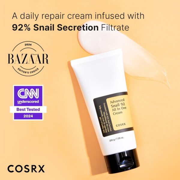 COSRX Snail Mucin 92% Moisturizer, Daily Repair Face Gel Cream Tube Type for Dry - Image 4