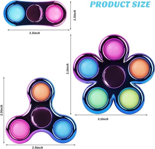 3 Pack Pop Fidget Spinner, Ideal Stress Relief Toys - Image 2