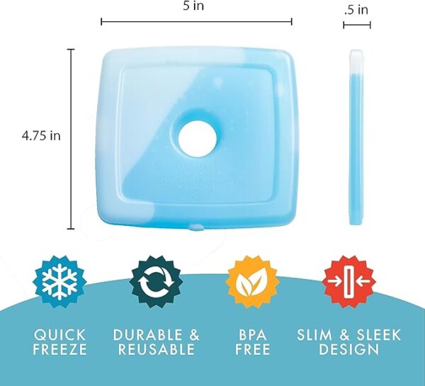 Cool Coolers By Fit & Fresh 4 Pack Slim Ice Packs, Quick - Image 5