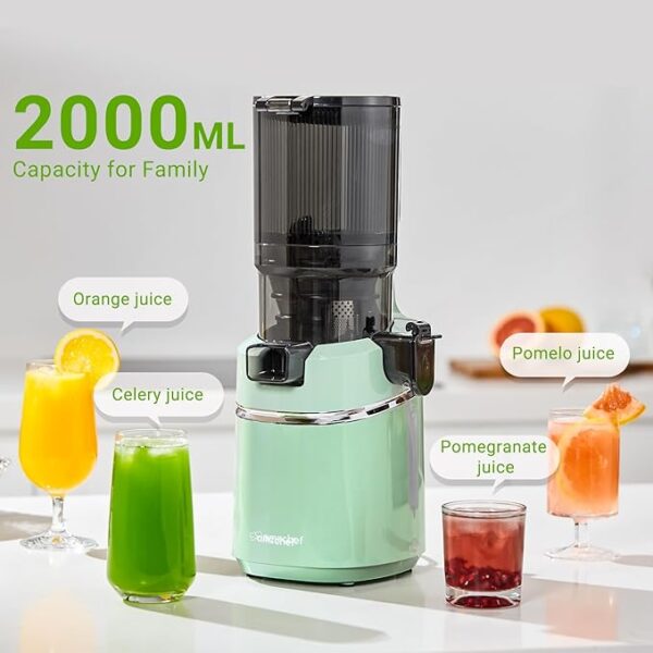 AMZCHEF Cold Press Juicer, 5.3" Self-Feeding Juicer Machines for Whole vegetable & fruit - Image 5