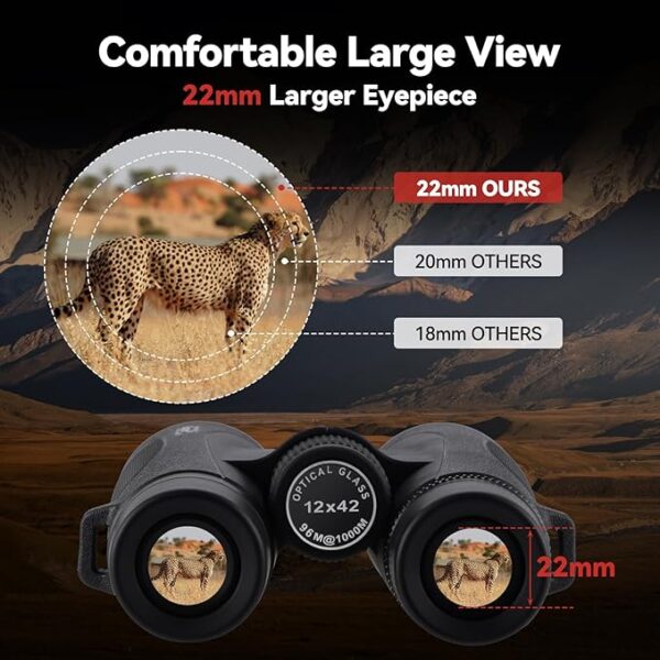 Binoculars for Adults High Powered: 12x42 HD Zoom Binocular for Bird Watching Hunting - Image 4