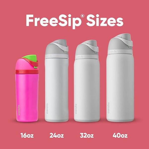 Owala Kids FreeSip Insulated Stainless Steel Water Bottle with Straw for Sports - Image 4