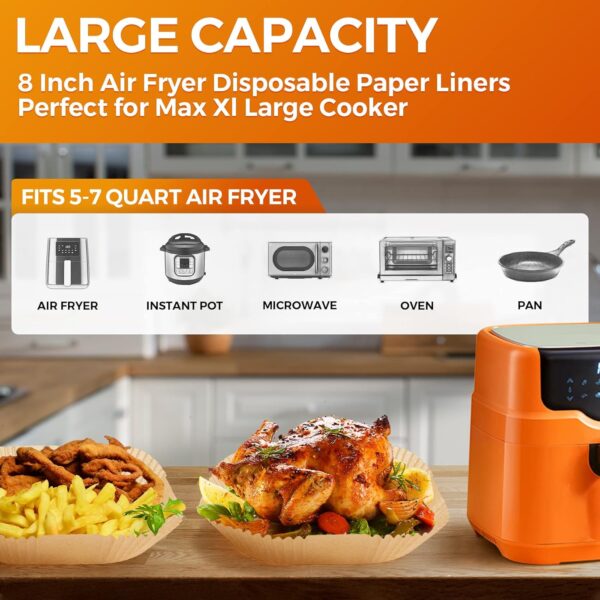 Air Fryer Paper Liners: 100Pcs Parchment Paper - Image 4