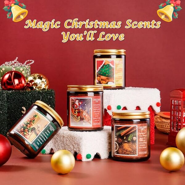 Christmas Candle Set | 4Pack Christmas Scented Candle - Image 4