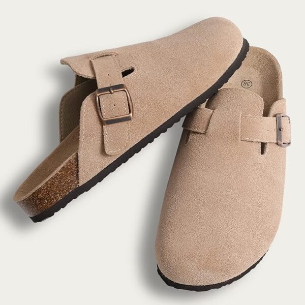 KIDMI Women's Suede Clogs Leather Mules - Image 4